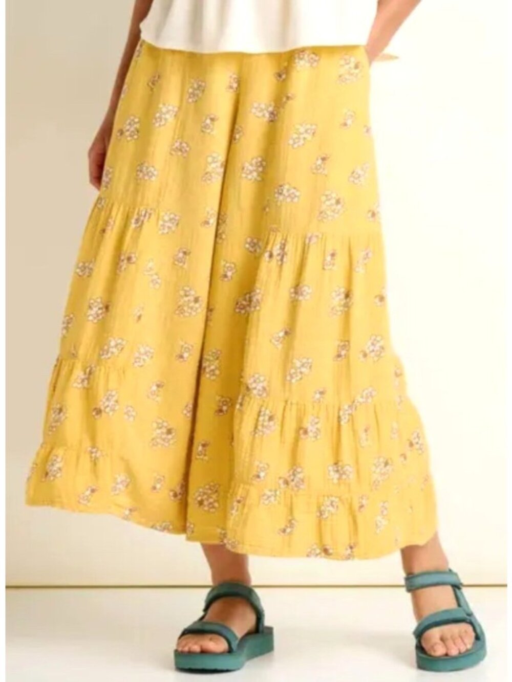 Toad & Co Women's Sz XL Tate Double Weave Palazzo Yellow